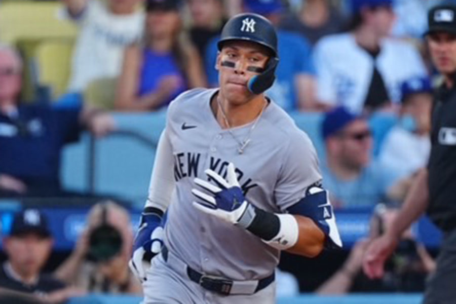 ドジャース戦で本塁打を放ったヤンキースのアーロン・ジャッジ【写真：荒川祐史】