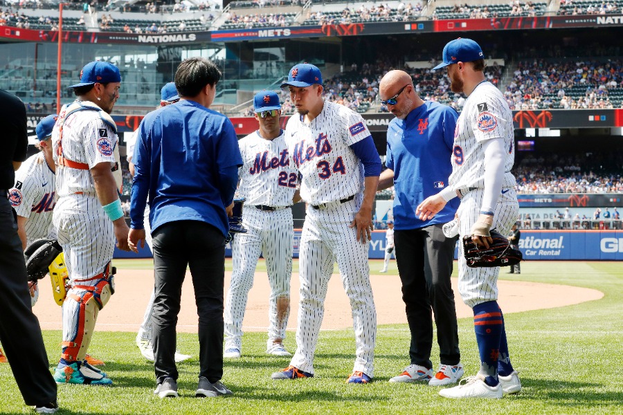 緊急降板したメッツ・千賀滉大【写真：Getty Images】