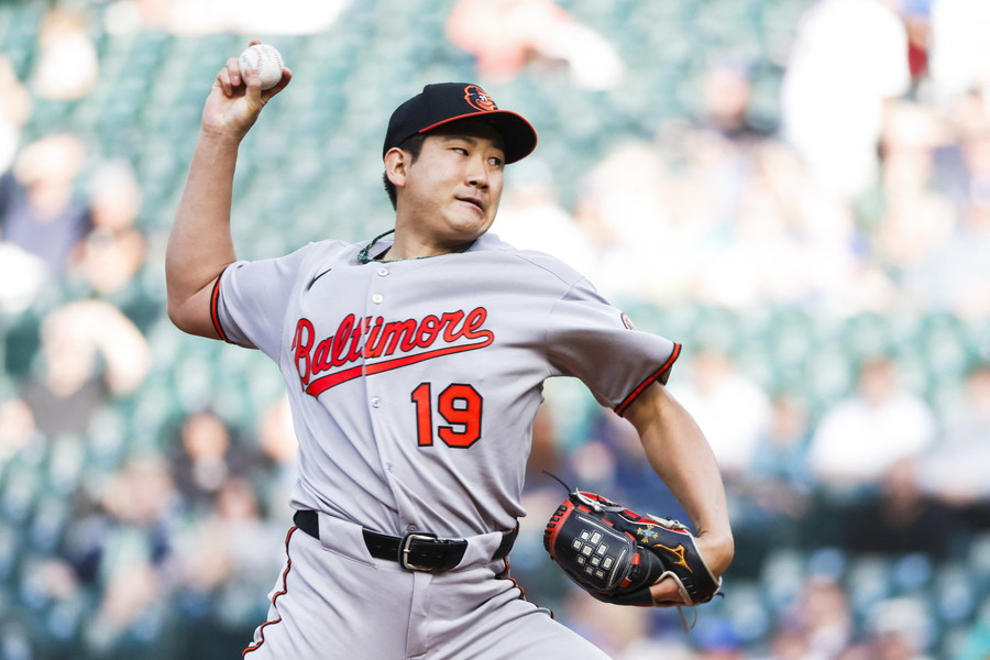 マリナーズ戦に先発したオリオールズ・菅野智之【写真:ロイター】