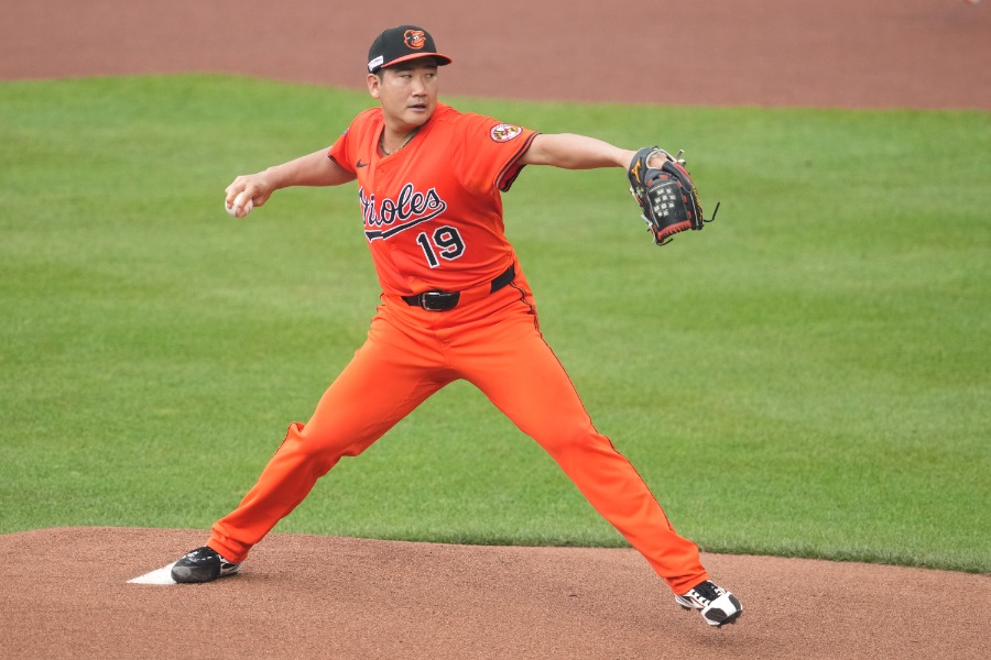 エンゼルス戦に先発したオリオールズ・菅野智之【写真：Getty Images】