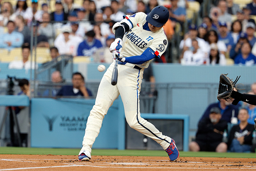 ジャイアンツ戦で本塁打を放ったドジャース・大谷翔平【写真：Getty Images】