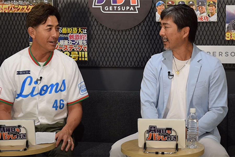 月曜日もパテレ行きに出演したG.G.佐藤氏（左）と小笠原道大氏【写真：PLM】