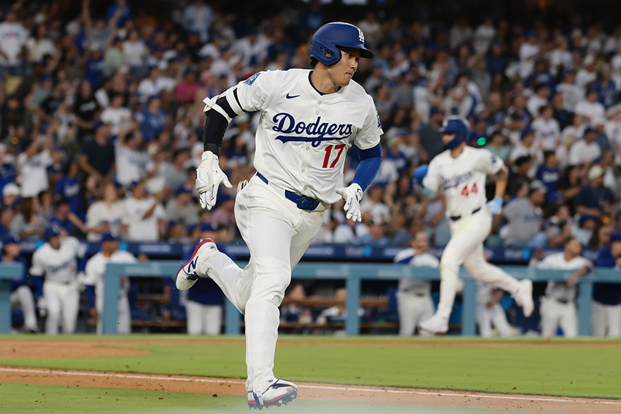 第2打席で同点二塁打を放ったドジャース・大谷翔平【写真:Getty Images】