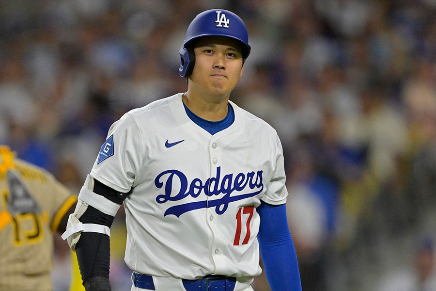 6回、空振り三振に倒れたドジャース・大谷翔平【写真:ロイター】