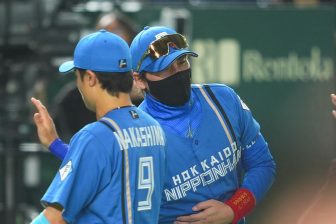 日本ハムファイターズ　エスコンユニ　#7松本剛　サイズL 未使用品キャップ付き 日本ハムファイターズ エスコンユニ #7松本剛 サイズL 未使用品