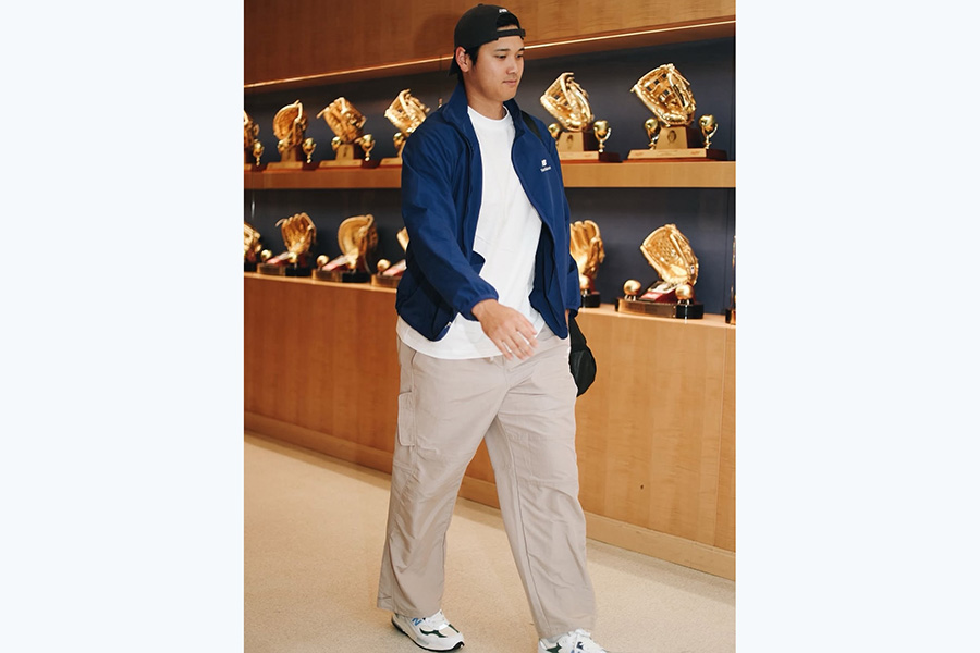 球場入りしたドジャース・大谷翔平（写真はスクリーンショット）