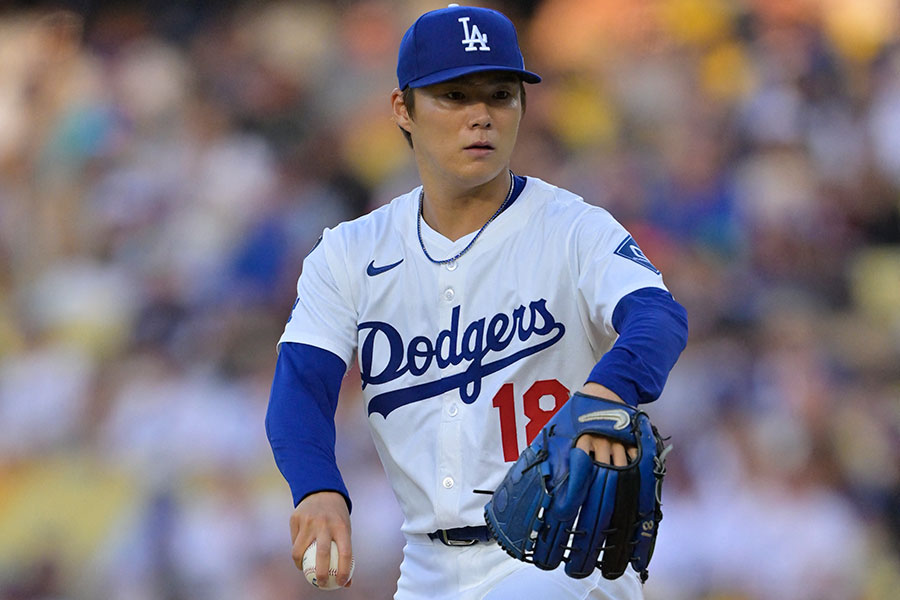 パドレス戦に先発したドジャース・山本由伸【写真：ロイター】