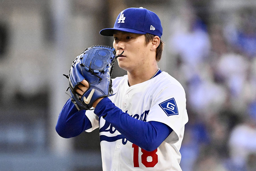パドレス戦に先発したドジャース・山本由伸【写真：Getty Images】