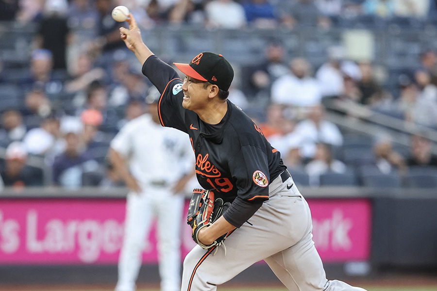 ヤンキース戦に登板したオリオールズ・菅野智之【写真:ロイター】