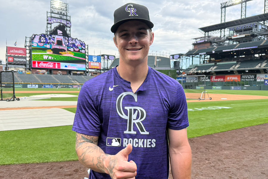 取材に応じたロッキーズのミッキー・モニアック【写真：上野明洸】