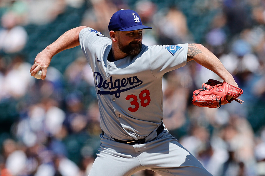 ロッキーズ戦に登板したドジャースのカービー・イエーツ【写真：Getty Images】