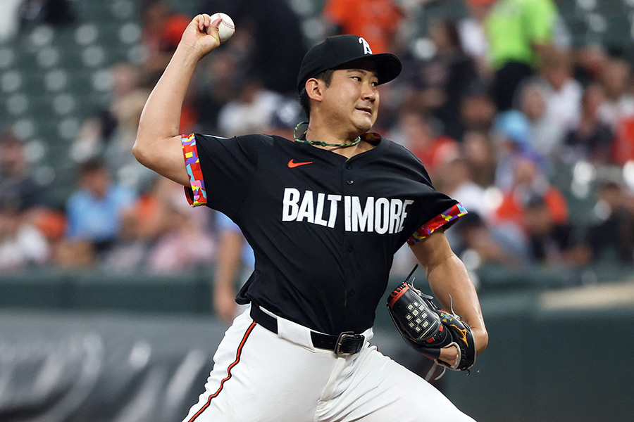 レイズ戦に先発したオリオールズ・菅野智之【写真:ロイター】