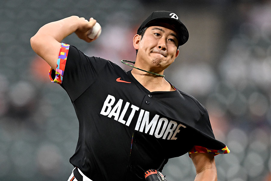 レイズ戦に登板したオリオールズ・菅野智之【写真：Getty Images】