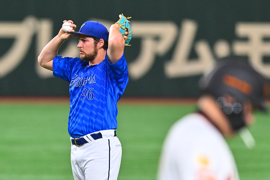 巨人戦に先発したDeNAのトレバー・バウアー【写真：古川剛伊】