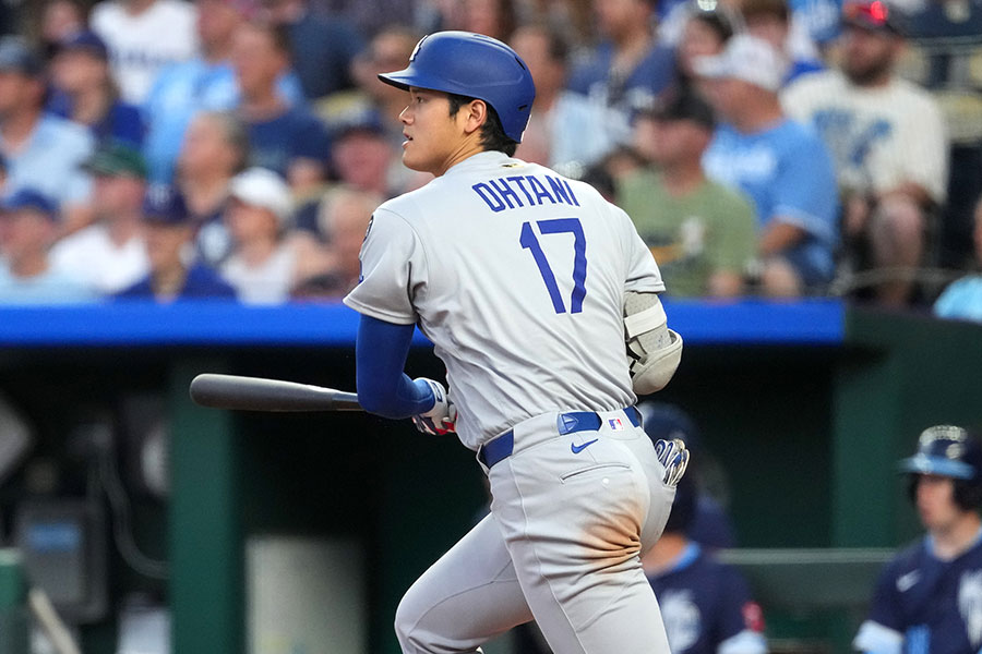 ロイヤルズ戦で三塁打を放った出場したドジャース・大谷翔平【写真：Getty Images】