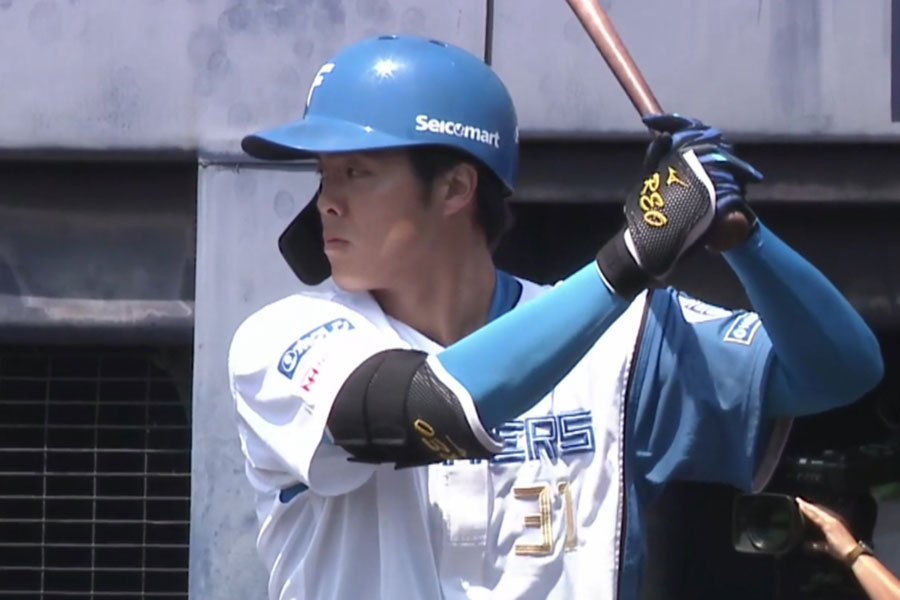 DeNA戦に出場した日本ハム・柴田獅子【写真：パーソル パ・リーグTV】