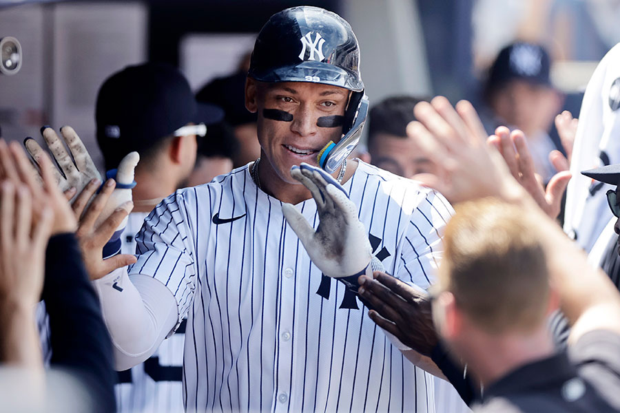 本拠地でのアスレチックス戦で豪快弾を放ったヤンキースのアーロン・ジャッジ【写真：Getty Images】