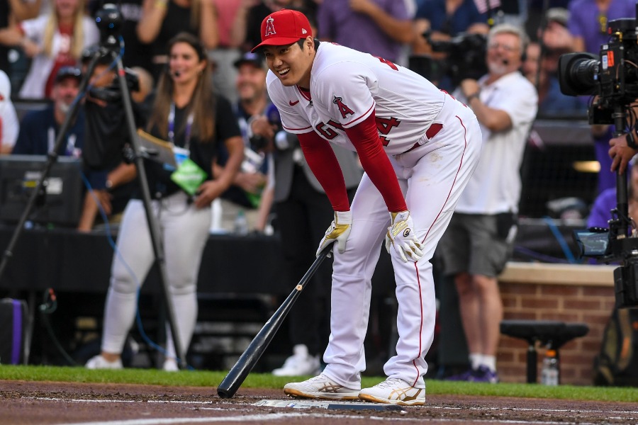 2021年にHRダービーに出場したエンゼルス時代の大谷翔平【写真：Getty Images】