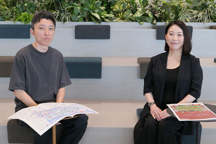 対談をした鎌田慎也さん（左）と時岡あいさん【写真：PLM】