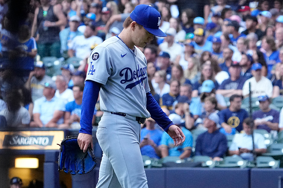 1回途中で降板となったドジャース・山本由伸【写真：ロイター】