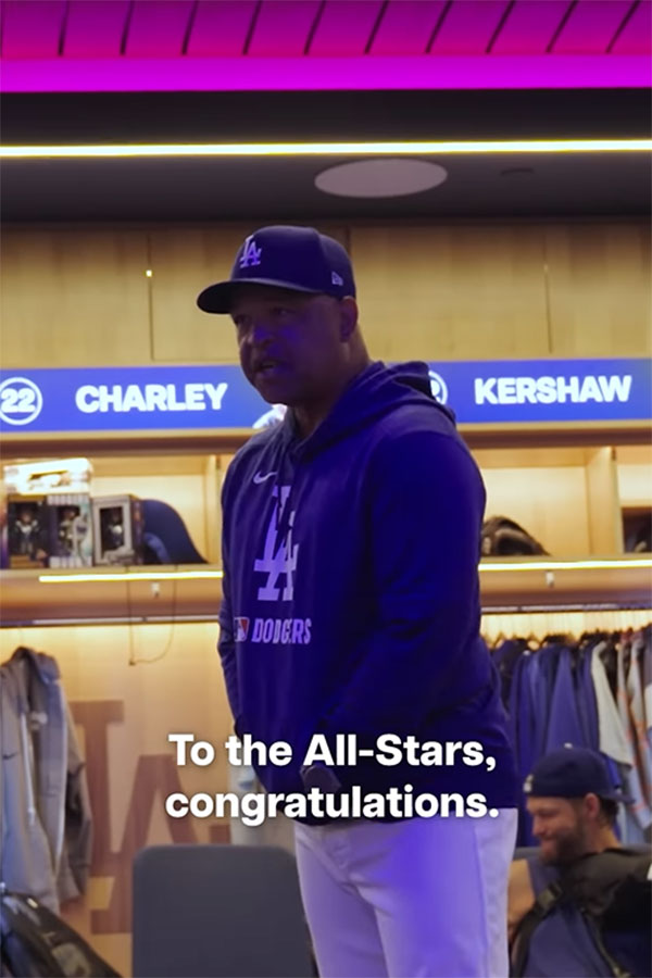 ドジャースの公式インスタグラムがロッカールームの様子を公開（画像はスクリーンショット）