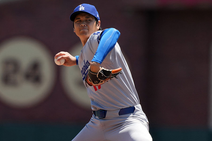 ジャイアンツ戦に先発したドジャース・大谷翔平【写真：ロイター】
