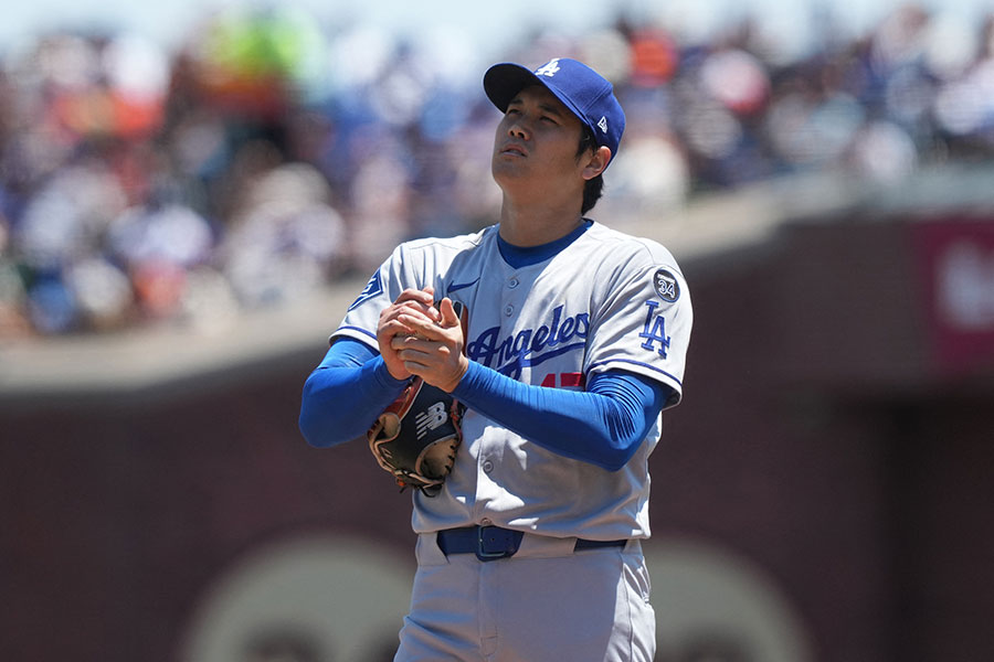 ジャイアンツ戦に先発したドジャース・大谷翔平【写真：ロイター】