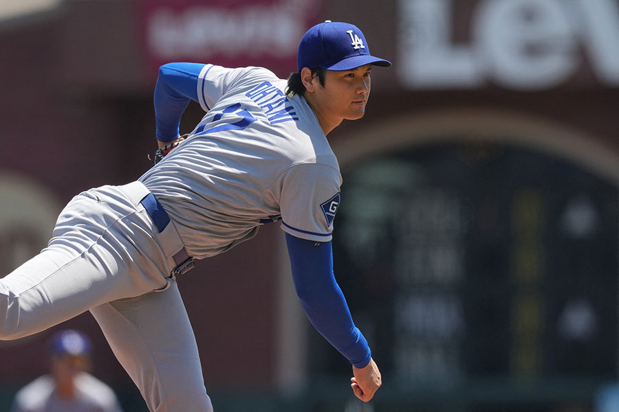 ジャイアンツ戦に先発したドジャース・大谷翔平【写真：ロイター】