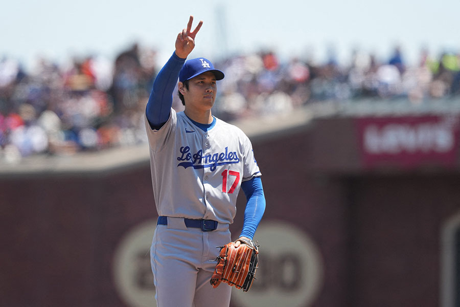 ジャイアンツ戦に先発したドジャース・大谷翔平【写真：ロイター】