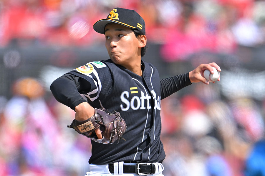 楽天戦で先発したソフトバンク・前田悠伍【写真：古川剛伊】