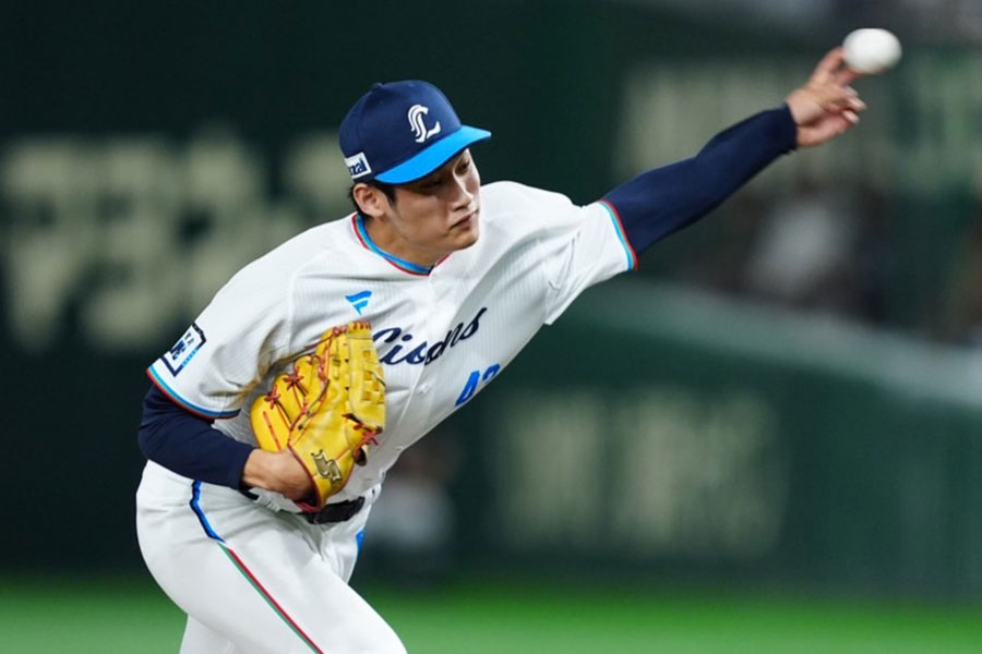 日本ハム戦で160キロを計測した西武・羽田慎之介【写真：矢口亨】