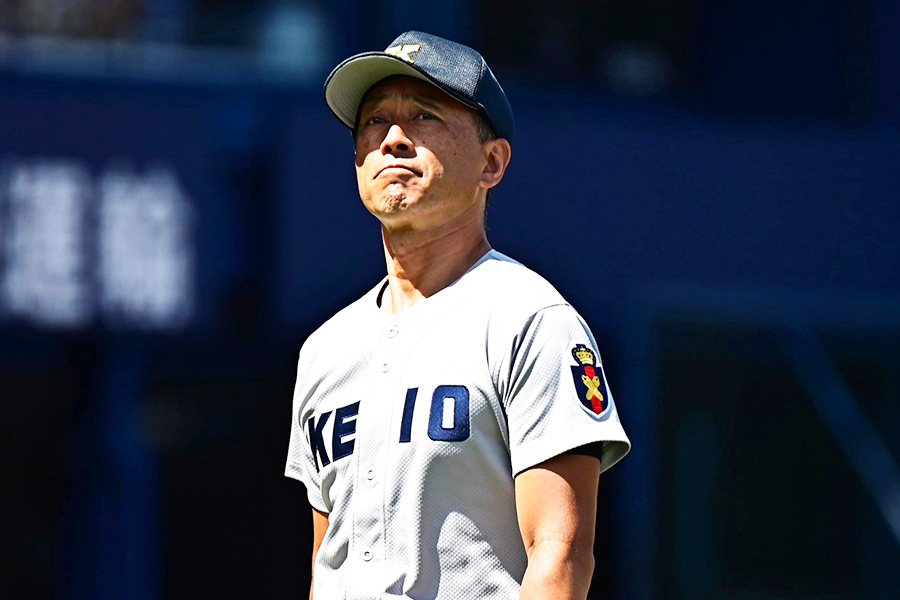 慶応・森林貴彦監督【写真：中戸川知世】