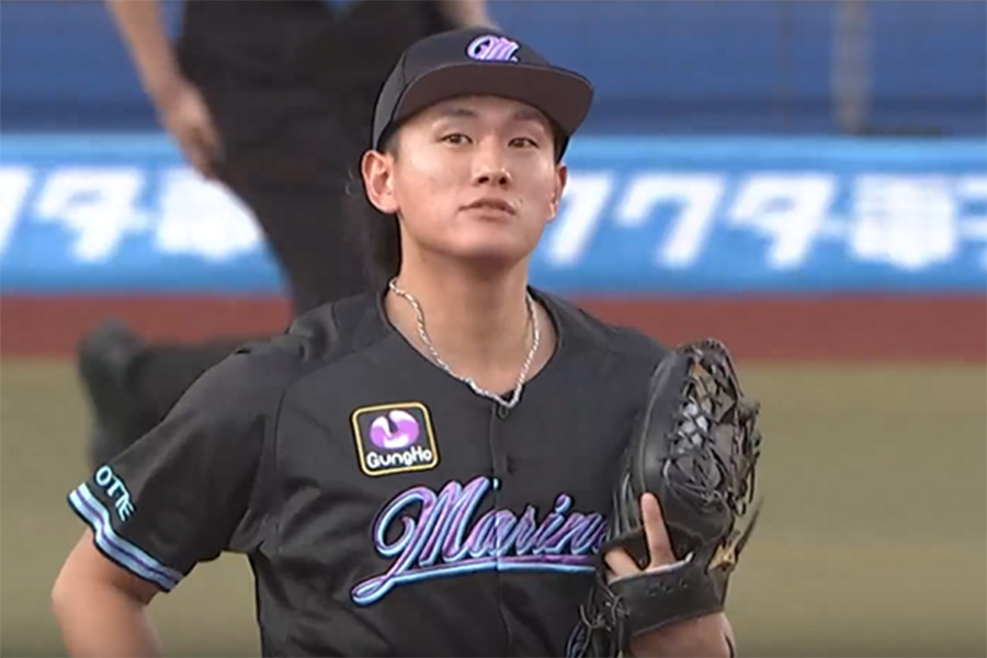 オリックス戦に出場したロッテ・山本大斗【画像:パーソル パ・リーグTV】