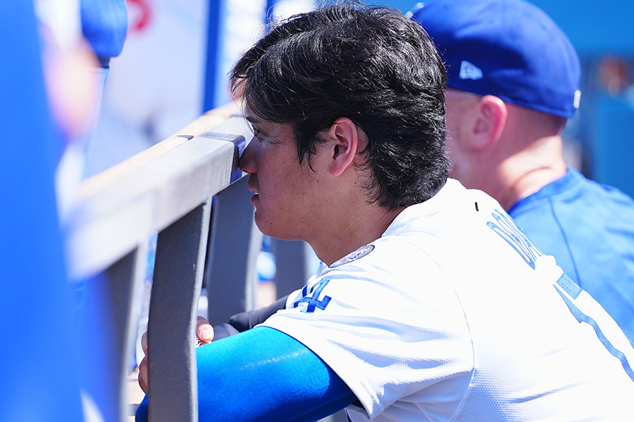 ブルワーズ戦に出場したドジャース・大谷翔平【写真：荒川祐史】