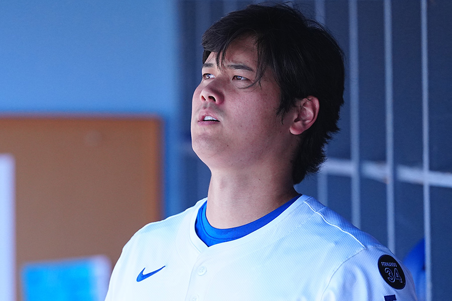 ブルワーズ戦に出場したドジャース・大谷翔平【写真：荒川祐史】