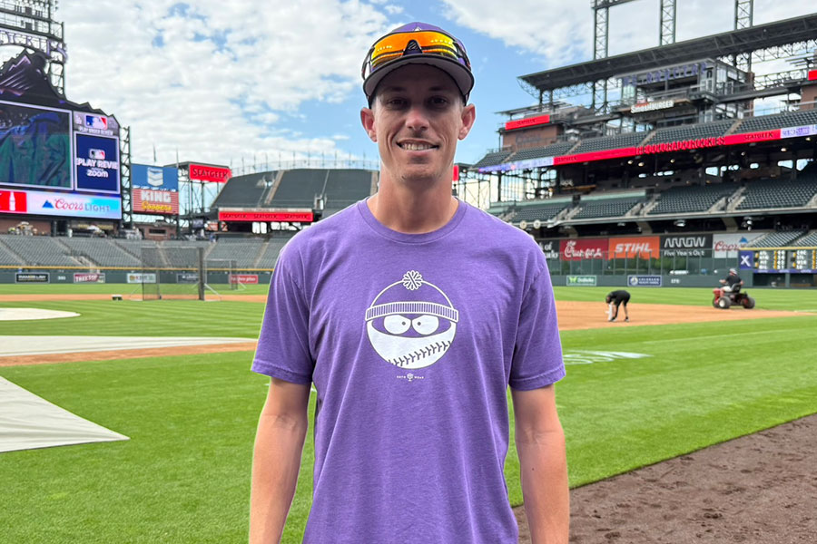 取材に応じたロッキーズのジミー・ハーゲット【写真：上野明洸】