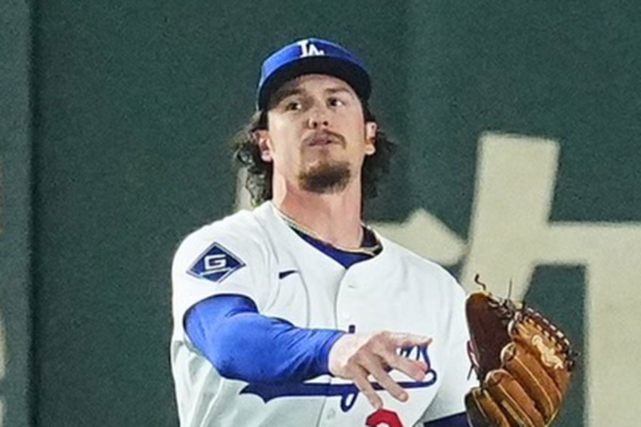 ドジャースのジェームズ・アウトマン【写真：荒川祐史】