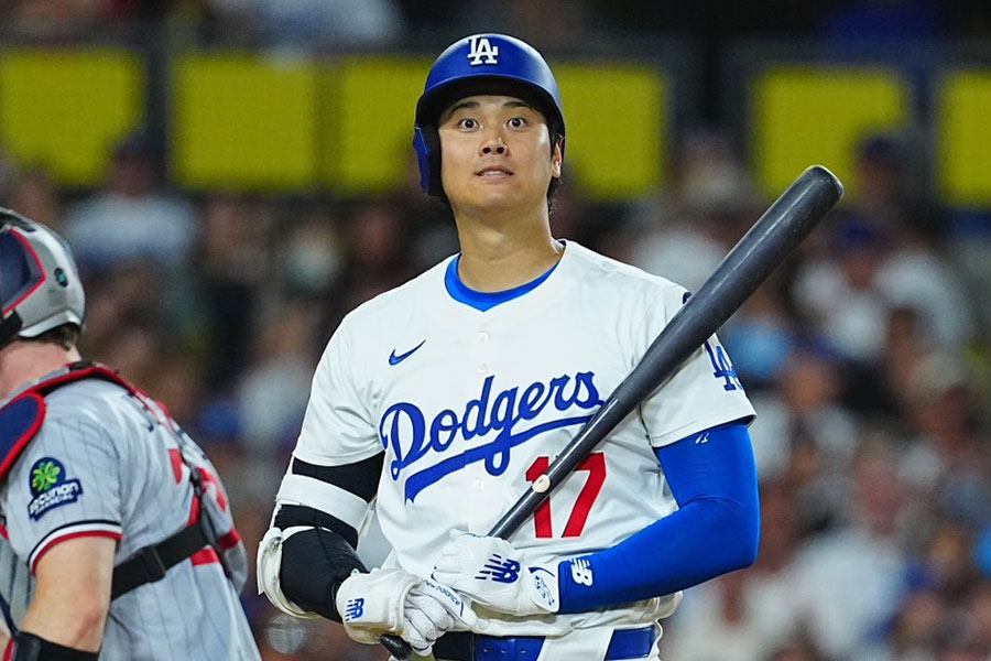 ツインズ戦に出場したドジャース・大谷翔平【写真：荒川祐史】