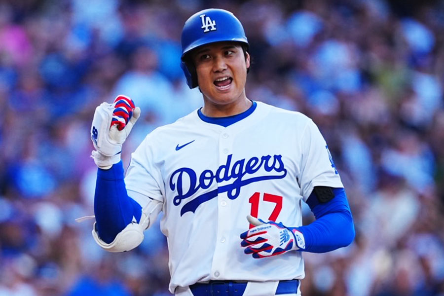 35号本塁打を放ったドジャース・大谷翔平【写真：荒川祐史】