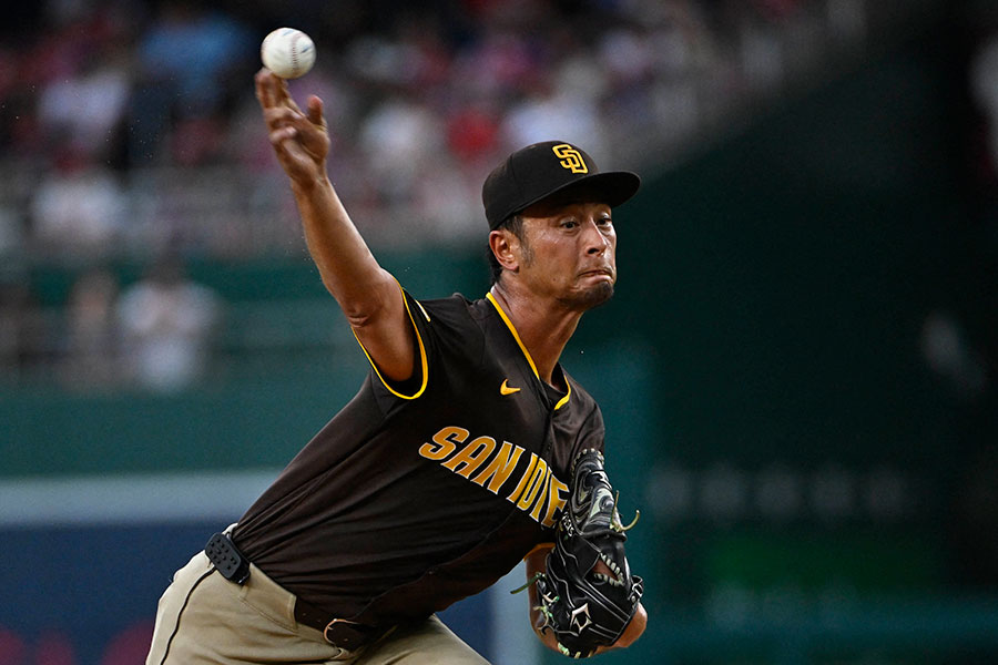 ナショナルズ戦に登板したパドレス・ダルビッシュ有【写真：ロイター】