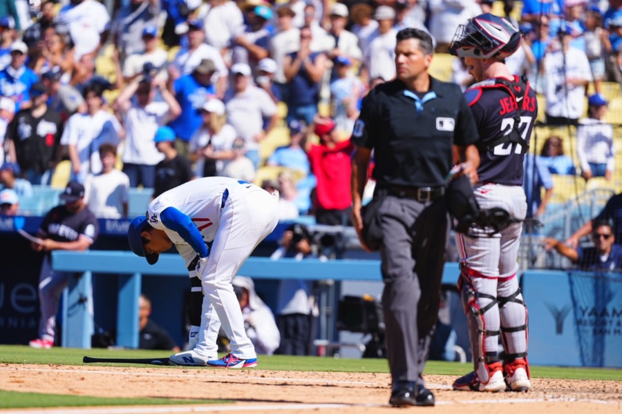 申告敬遠されたドジャース・大谷翔平【写真：荒川祐史】
