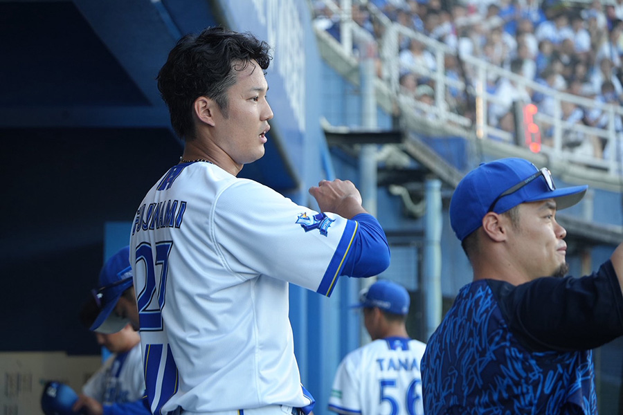 2軍戦で登板したDeNA・藤浪晋太郎【写真：町田利衣】