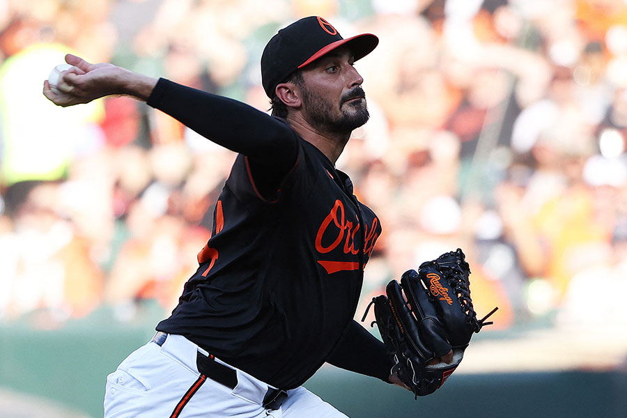 ブルージェイズ戦に先発したザック・エフリン【写真：ロイター】