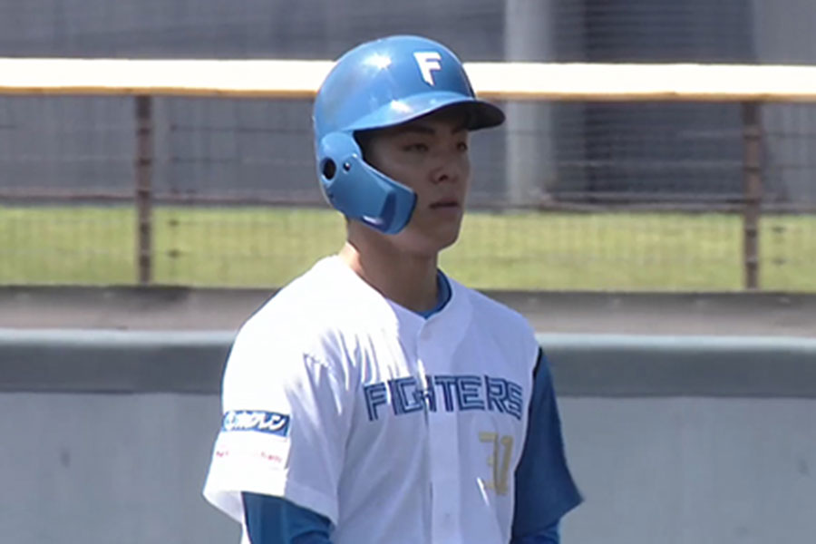 楽天2軍戦に出場した日本ハム・柴田獅子【画像:パーソル パ・リーグTV】