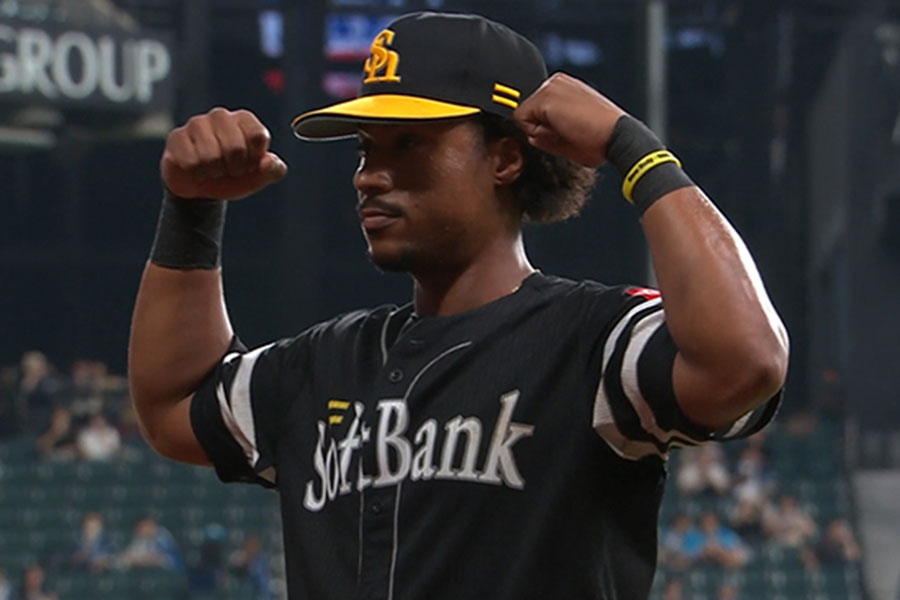 ソフトバンクのジーター・ダウンズ【画像：パーソル パ・リーグTV】