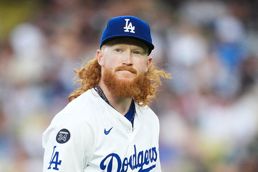 ドジャース時代のダスティン・メイ【写真：ロイター】