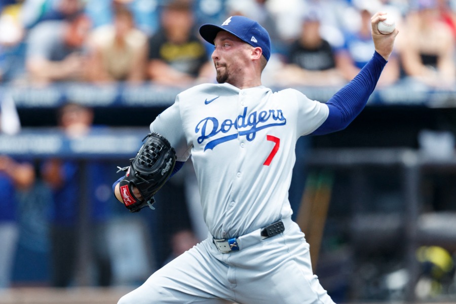 レイズ戦に先発したドジャースのブレイク・スネル【写真：ロイター】