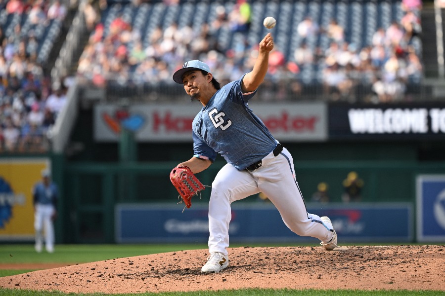 ブルワーズ戦に先発したナショナルズ・小笠原慎之介【写真：ロイター】