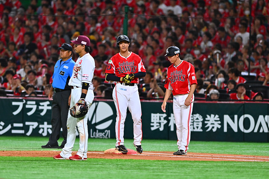 楽天戦に出場した柳町達【写真：古川剛伊】