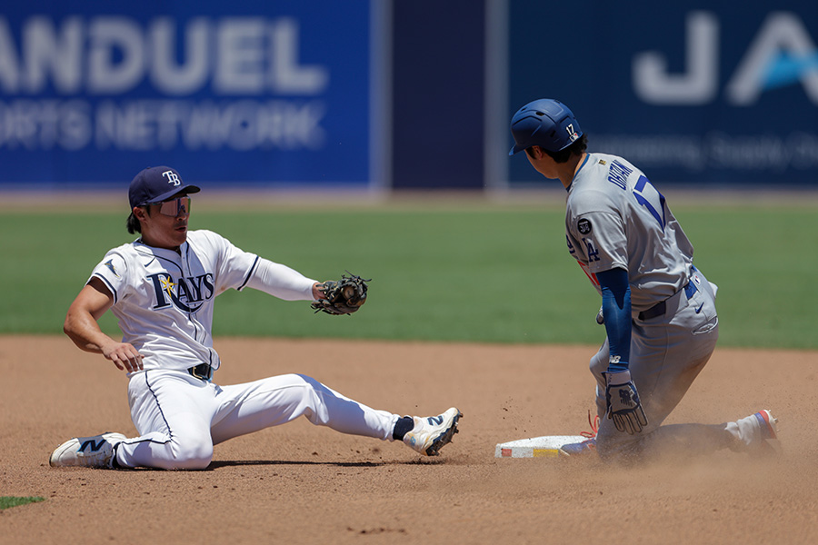 レイズ戦で1試合2盗塁を決めたドジャース・大谷翔平【写真：アフロ】